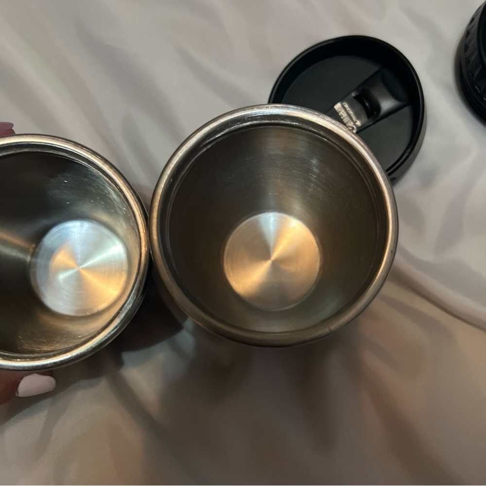 Black Camera Lense Tumblers with Lids, set of 2 - Picture 6 of 9